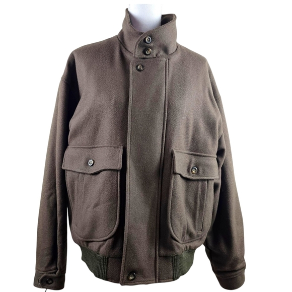 Pendleton Vintage 100% Wool Mens Brown Bomber Jacket In Mediun - Picture 1 of 9